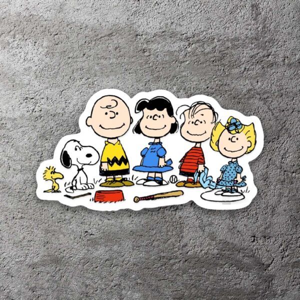 Primary image for Peanuts Snoopy Vinyl Sticker 5"" Wide Includes Two Stickers New