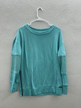 Nine West Active Womens Shirt Size Small Teal Long Mesh Sleeve Zipper - $18.48