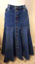 Liverpool Los Angeles A-Line Maxi Flared Skirt Size-14/32 Blue Billings - £47.67 GBP