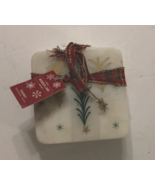 Set of 4 Wonder Land Christmas Trees White Marble Coasters India #77142 New - $11.27