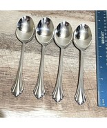 ONEIDA BANCROFT Oval Soup Spoons SET OF 4 STAINLESS Flatware 6 7/8&quot; - £15.54 GBP