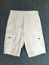 Arizona Jeans Cargo Shorts Mens Size 30 Off White/Beige High Rise Outdoor Active - £9.06 GBP