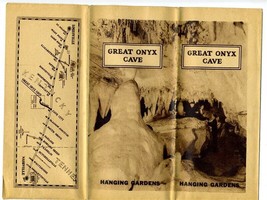 Great Onyx Cave Sepia Tone Brochure 1930&#39;s Kentucky Hanging Gardens  - £18.74 GBP