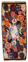 Handmade antique French Art Deco rug 1.6&#39; x 3.8&#39; (50cm x 116cm) 1920s - £1,233.88 GBP