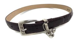 Brighton Quality Mens Womens Brown Croc Leather Belt w/ Golf Charms Size Ml 32 - £12.55 GBP