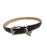 BRIGHTON quality Mens Womens BROWN Croc Leather Belt w/ GOLF Charms size... - $21.87 CAD