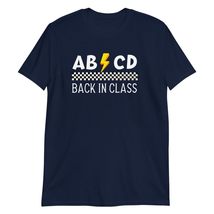ABCD Back in Class Funny Teacher T-Shirt Navy - £17.69 GBP