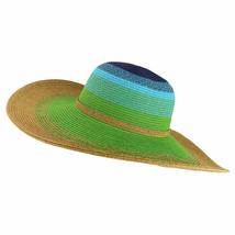 Trendy Apparel Shop UPF 50+ Colorful Mix Paper Poly Braid Wide Brim Sun Hat - Gr - £32.47 GBP