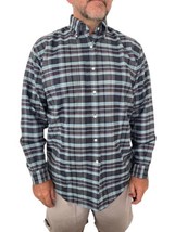 Daniel Cremieux Classics Mens Long Sleeve Button Shirt Blue Plaid Large Cotton - £15.42 GBP