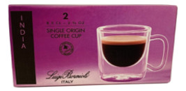 Luigi Bormioli Italy &quot;India&quot; 2 Piece Set Borosilicate Cafe Glassware Cups - £47.18 GBP