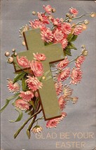 Easter Joys Embossed &amp; Textured Cross Postcard International Art -BKC - £1.57 GBP