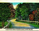 Generic Greetings From Farmingdale Long Island NY New Yok 1937 Postcard WB - £3.09 GBP