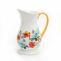 Pioneer Woman ~ Flea Market ~ 2 Quart Pitcher ~ Stoneware ~ Floral Design - £29.48 GBP