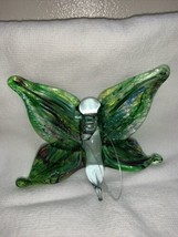 Glass Butterfly Art Figurine Hanging Christmas Ornament Sun Catcher - $14.84