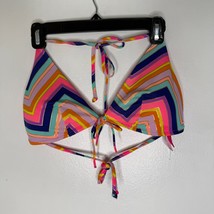 Victoria’s Secret Bikini Top Large Chevron Stripe Triangle Wrap Tie Swim - $27.38 CAD