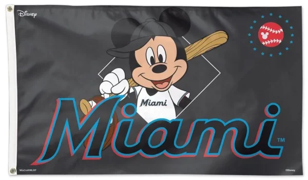 3×5FT Miami Marlins Mickey Mouse Flag - $18.00