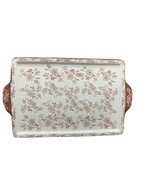Temptations by Tara Floral Lace Brown Large Serving Platter Tray China 1... - £16.71 GBP