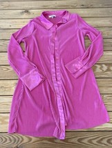 RO &amp; DE Women’s Button up Ribbed Silky Top size L Pink M9 - £10.23 GBP