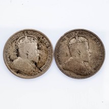 Lot of 2 Canadian 25C Coins 1905 and 1907 Fine Condition KM #11 - £54.38 GBP