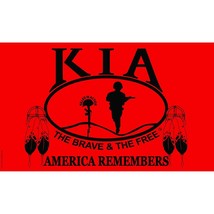 KIA America Remembers with Feather Flag with Grommets 3ft x 5ft - $16.58