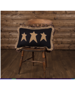 Primitive Star Ruffled Throw Pillow with Insert Large Farmhouse Decor Co... - $32.00