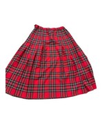 Pendleton Womens Circle Skirt Red Plaid Pleated Vintage Virgin Wool USA ... - £26.33 GBP