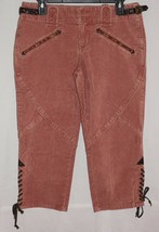 Victoria Secret London Jean Chino Stretch Capris Leather Trim Size 8 - £14.70 GBP