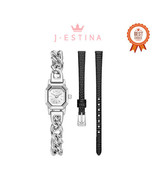 [J.ESTINA] TIARA Metal Chain Watch + Leather Band Set (JWT1ME2BF210WH0) ... - £358.04 GBP