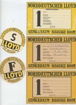 Norddeutscher Lloyd Luggage Labels Baggage Room and Bremen F &amp; S with flaws - $17.82