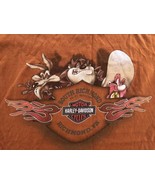 Harley Davidson Richmond VA Mens Hanes Graphic T Shirt Orange Crew Neck L - £14.76 GBP