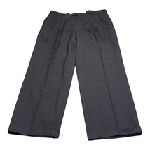 Dress Pants Men&#39;s 41 Blue Check High-Rise Pockets Pleated Formal Business Cuffed - £21.15 GBP
