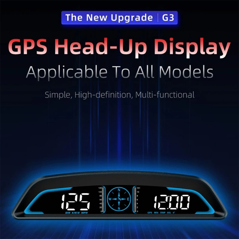 G3 GPS HUD Heads-Up Display Universal Digital Alarm Reminder Meter Speedometer - £30.05 GBP