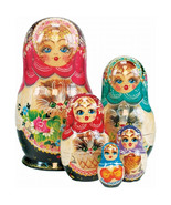 G.Debrekht Russia Nested Dolls Kitty Cat 5 Nest Doll 6.5 in. - $2,871.06 MXN