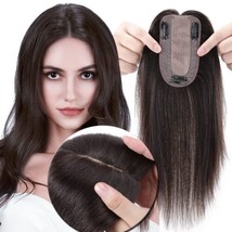 Human Hair Topper for Thinning Hair, 10&quot; No Bangs - Dark Brown - £54.48 GBP
