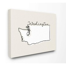 Stupell Industries Washington Home State Map Neutral Print Design Canvas Wall Ar - $37.99