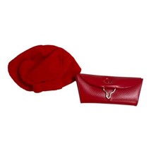 Vintage 1960&#39;s Barbie RedVinyl PAK Clutch Purse And Red Beret Hat Walkwa... - £29.20 GBP