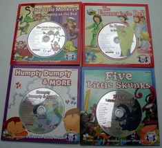 Lot 4 New Twin Sisters Sing-a-Story Five Little Skunks~Humpty Dumpty~Five Monkey - £12.44 GBP