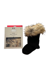 Hunter Kids Faux Fur Cuff Boot Sock Black Tawny ( US 11-13 ) - $69.27