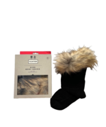 Hunter Kids Faux Fur Cuff Boot Sock Black Tawny ( US 11-13 ) - $94.09 CAD