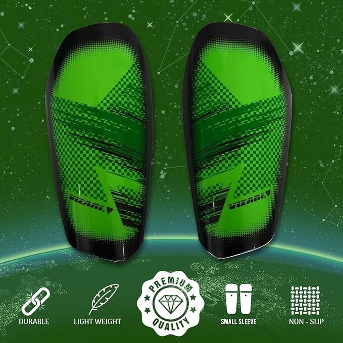 Vizari Aptos Slip-in Soccer Shin Guard Sleeve for Kids, Green / Black, L... - $11.63