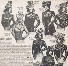 1900 Womens Jackets &amp; Hats Advertisement Victorian Sears Roebuck 5.25 x 7&quot; - $18.49