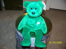 vintage 90&#39;s ty beanie baby {green erin shamrock bear} - £9.49 GBP