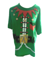 Unisex Dec. 25th XL Christmas Elf Shirt 48” Bust 29” Long Top Cute SKU 0... - £20.45 GBP