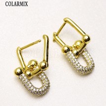 6 pairs  fashion crystal earrings U shape mix colors zircon crystal jewelry zirc - £73.70 GBP