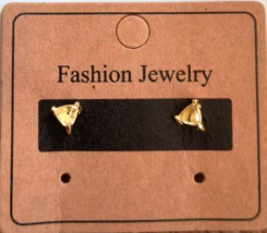 Women&#39;s Jewelry Fashion Earrings Lemon Citrine Color Studs Gold Tone Posts - £6.33 GBP