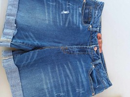 ABS Allen Schwartz Stretchy Medium Wash Denim Distressed Shorts Size 29W Women - £31.90 GBP