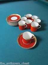 1920&#39;s Royal Worcester England 6 coffee cups/ saucers for Thomas Goode UK [*108] - £120.56 GBP