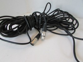Black Microphone Cable 3 Prong Male to Female Speaker PA System 45&#39;+ PVC... - $11.83