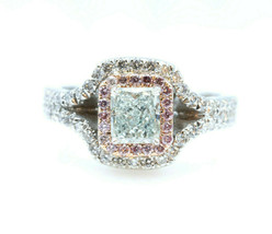 1.41ct Light Green Blue, Argyle 6pp Intense Pink Diamond Engagement Ring GIA - £16,562.10 GBP