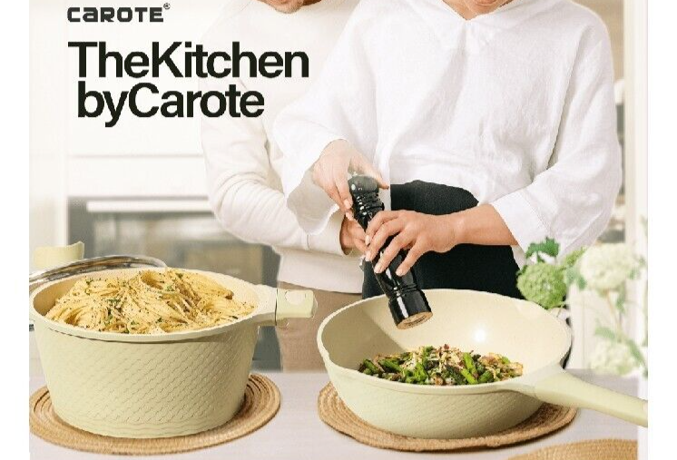 CAROTE 5.7 Qt Saute Pan w/Lid Induction Stone Nonstick Aluminum/Granite ~ GREEN Item image 14